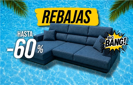 Sofá chaise longue en rebajas de verano en Big Bang Outlet