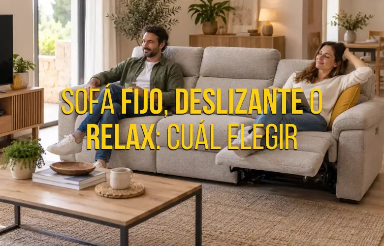 Personas probando distintas posiciones en un sofá deslizante y relax de Big Bang Outlet.